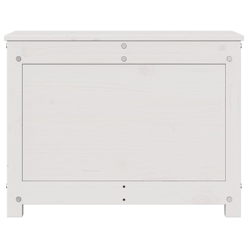 vidaXL Storage Box White 60x32x45.5 cm Solid Wood Pine 5
