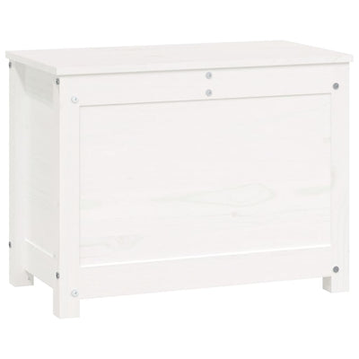 Storage Box White 60x32x45.5 cm Solid Wood Pine