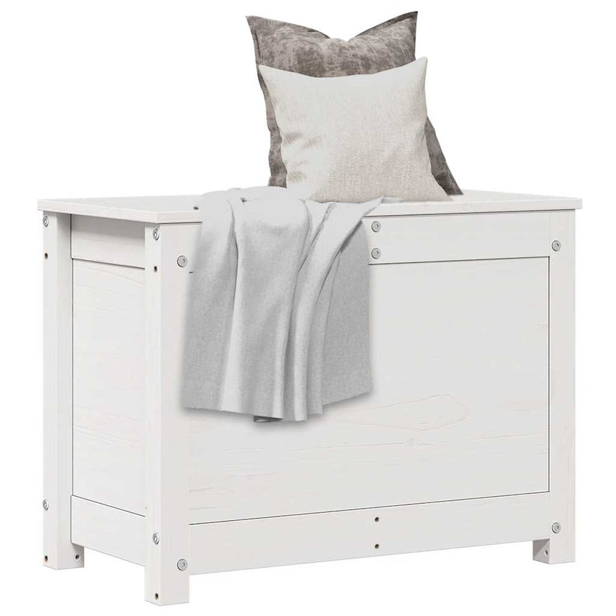 vidaXL Storage Box White 60x32x45.5 cm Solid Wood Pine 1