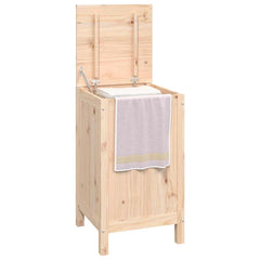 vidaXL Laundry Box 44x44x76 cm Solid Wood Pine 4