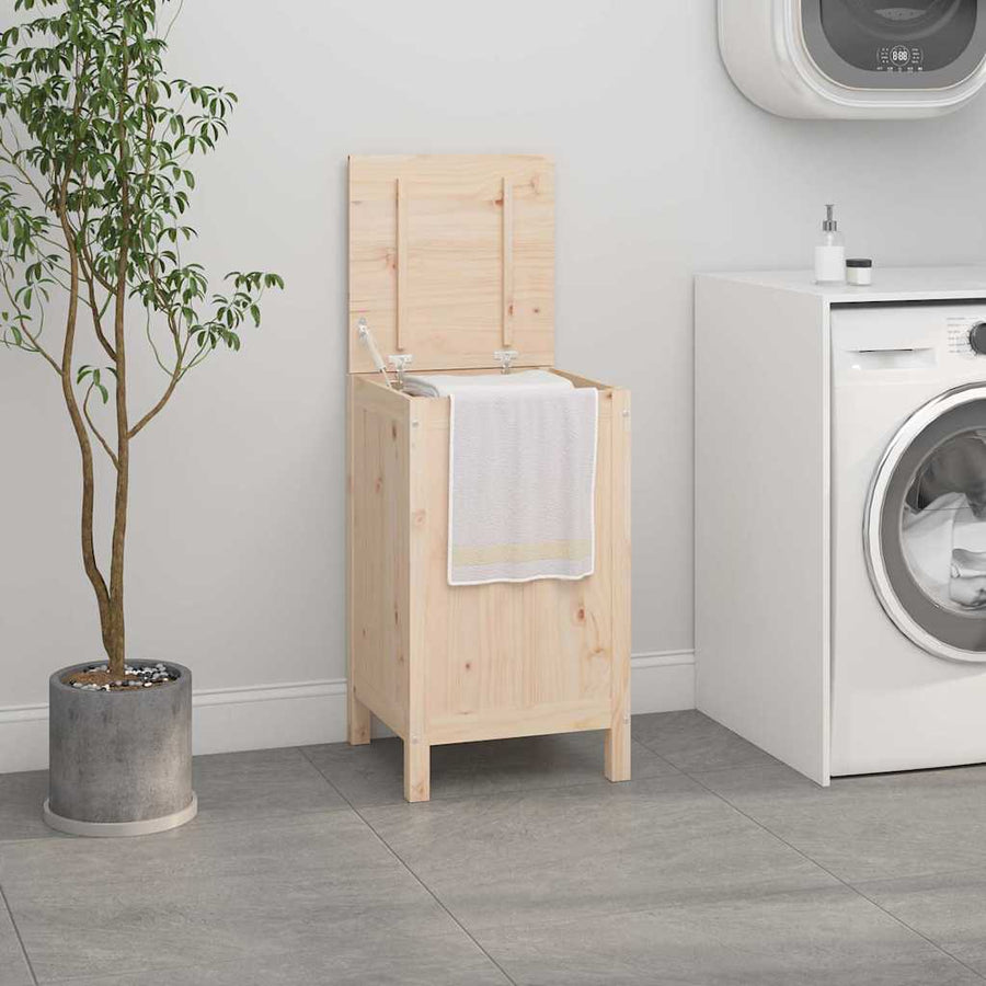 Laundry Box Solid Wood Pine