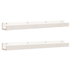 vidaXL Wall Shelves 2 pcs White 110x12x9 cm Solid Wood Pine 2