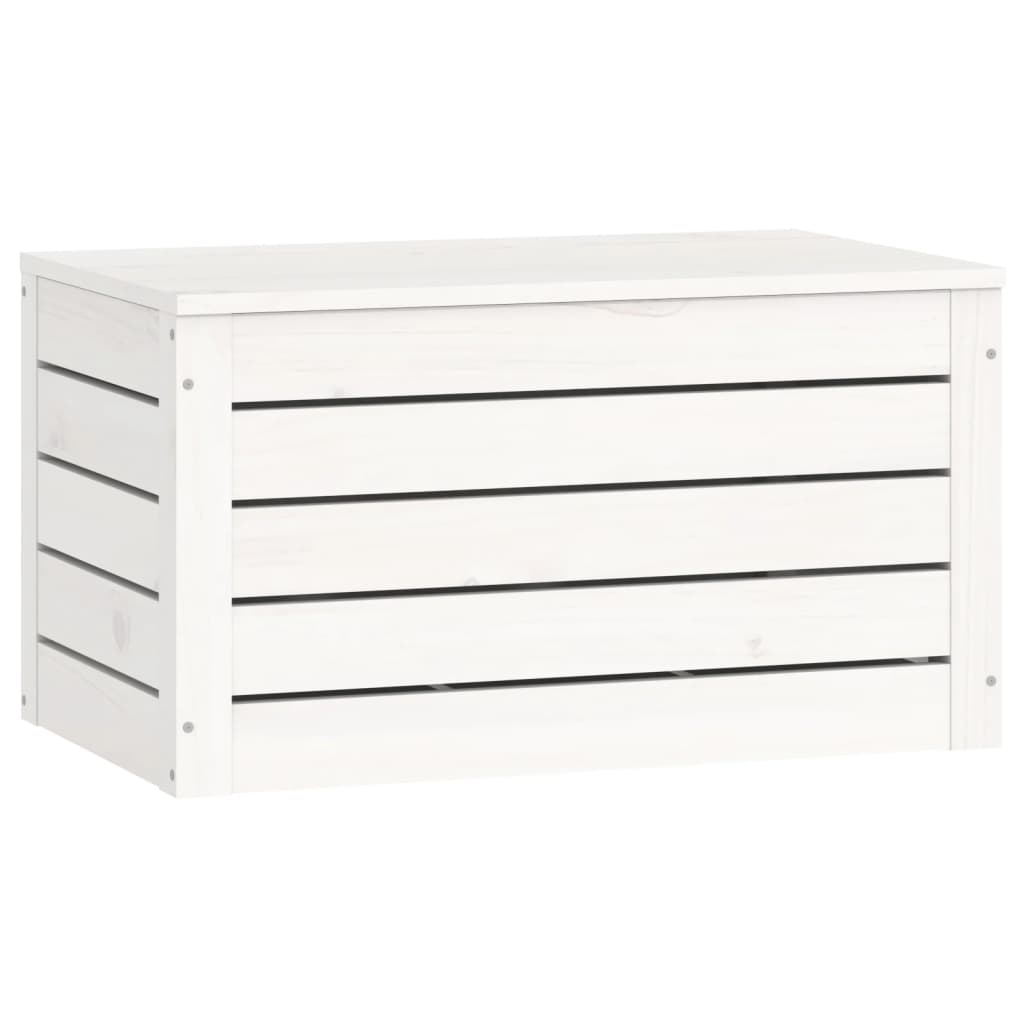 vidaXL Storage Box White 59,5x36,5x33 cm Solid Wood Pine 4
