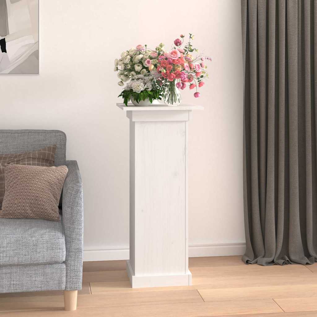 Flower Stand Solid Wood Pine White 40 x 40 x 90 cm