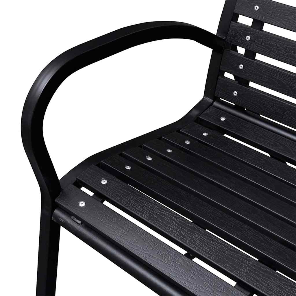 vidaXL Garden Bench Black 116 cm Steel and WPC 4