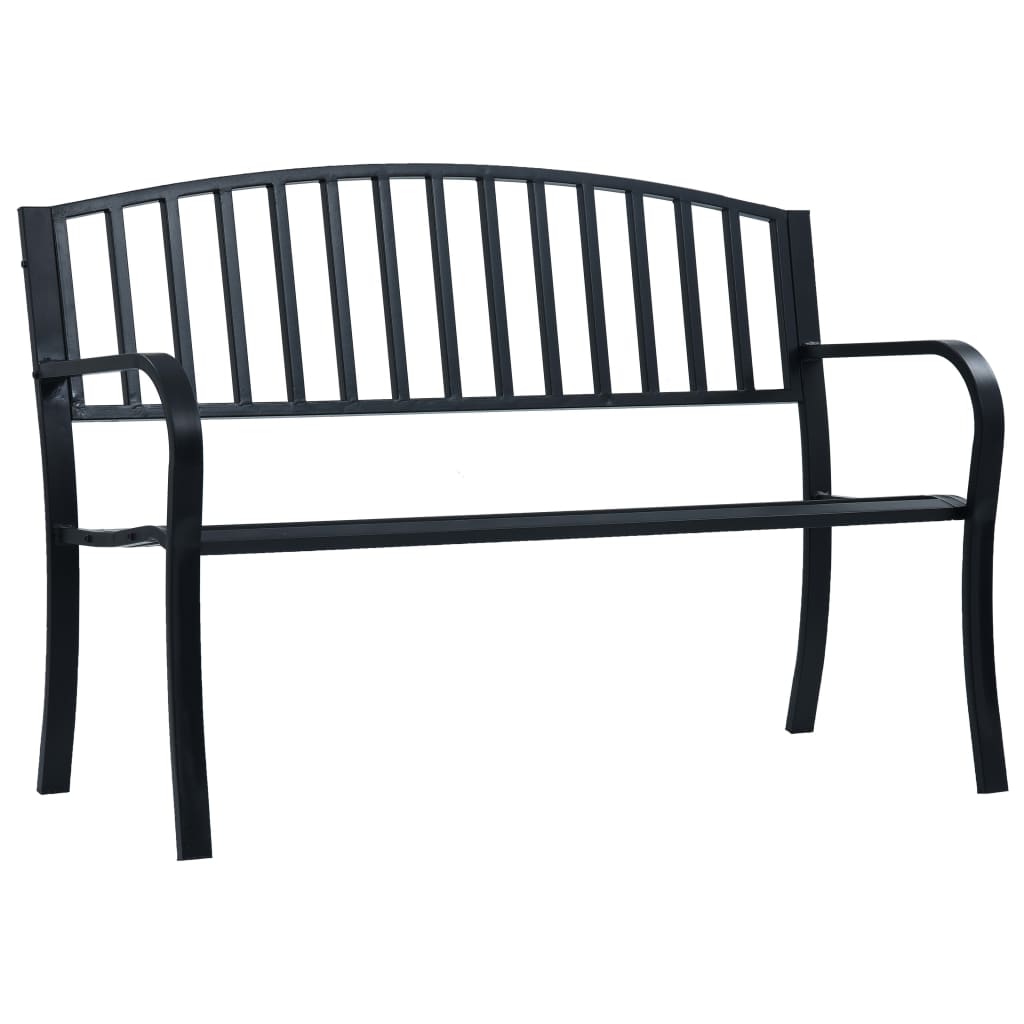 Garden Bench 120 cm Steel Black