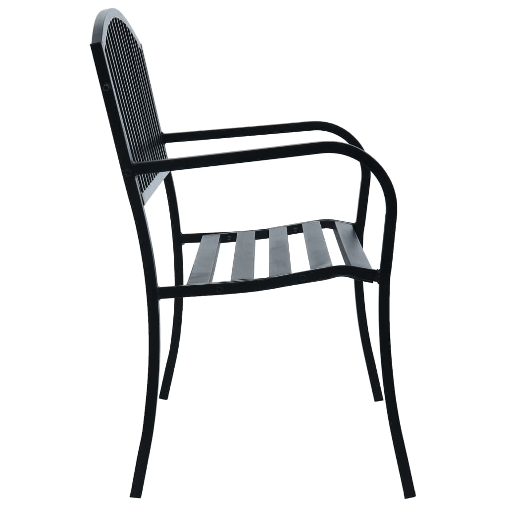 Garden Bench 120 cm Steel Black