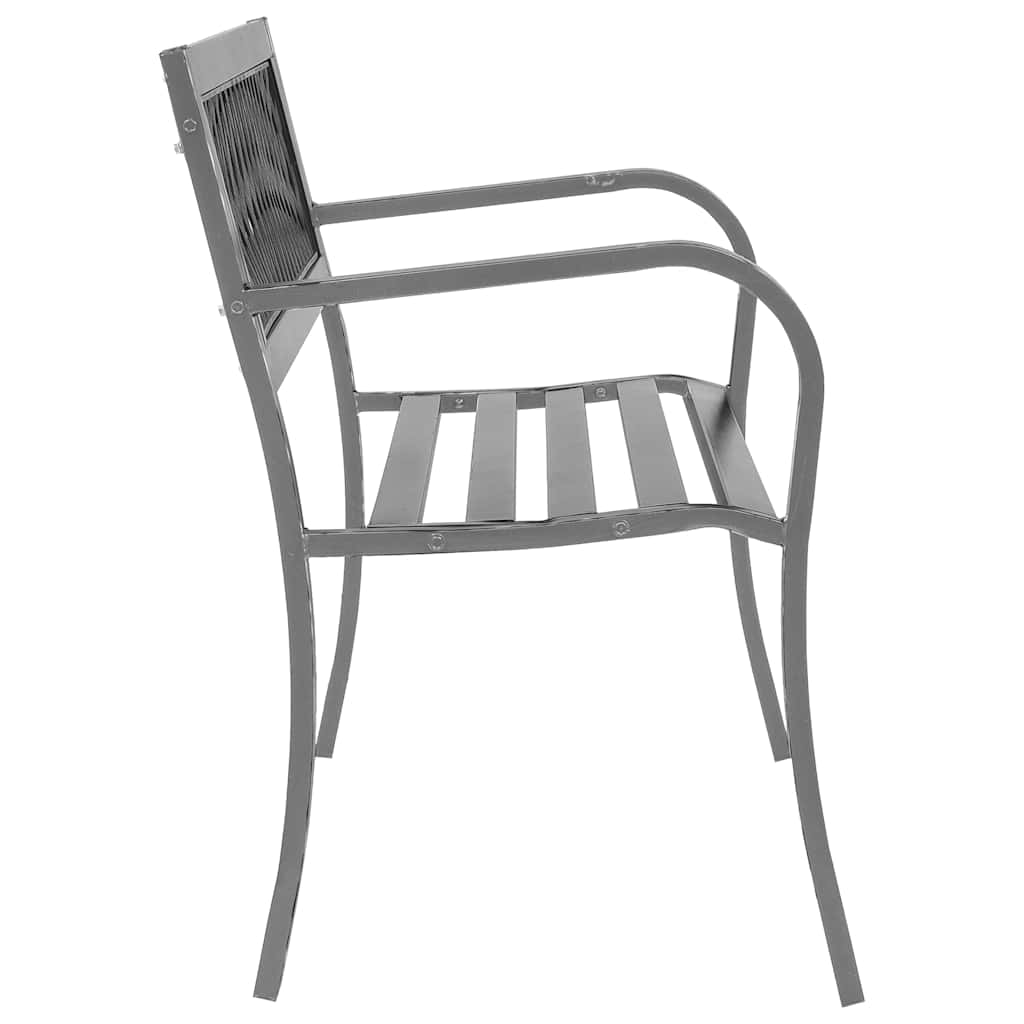 vidaXL Garden Bench Black 120 cm Steel 4