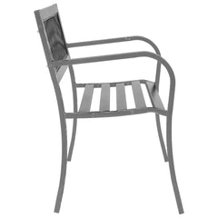 vidaXL Garden Bench Black 120 cm Steel 4