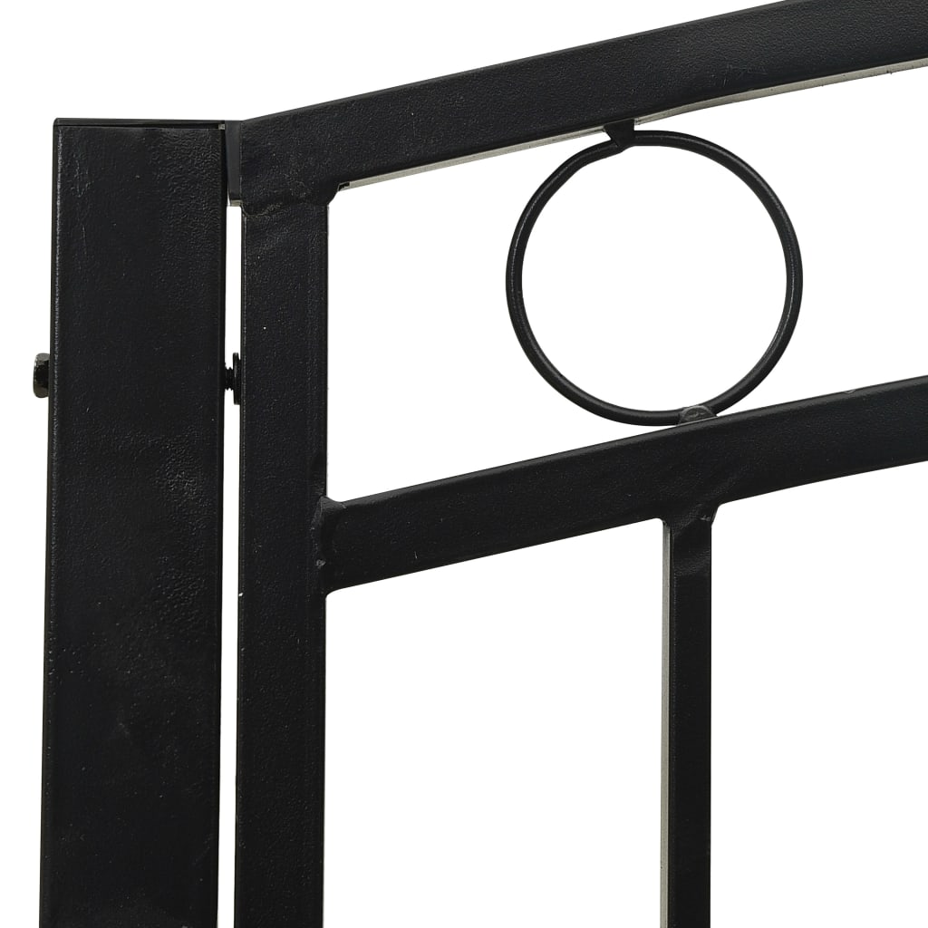 vidaXL Garden Bench with Table Black 120 cm Steel 6