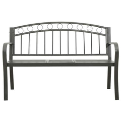 vidaXL Garden Bench with Table Grey 120 cm Steel 3