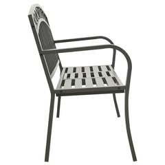 vidaXL Garden Bench with Table Grey 120 cm Steel 4