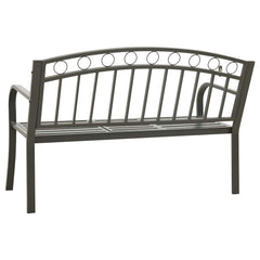 vidaXL Garden Bench with Table Grey 120 cm Steel 5