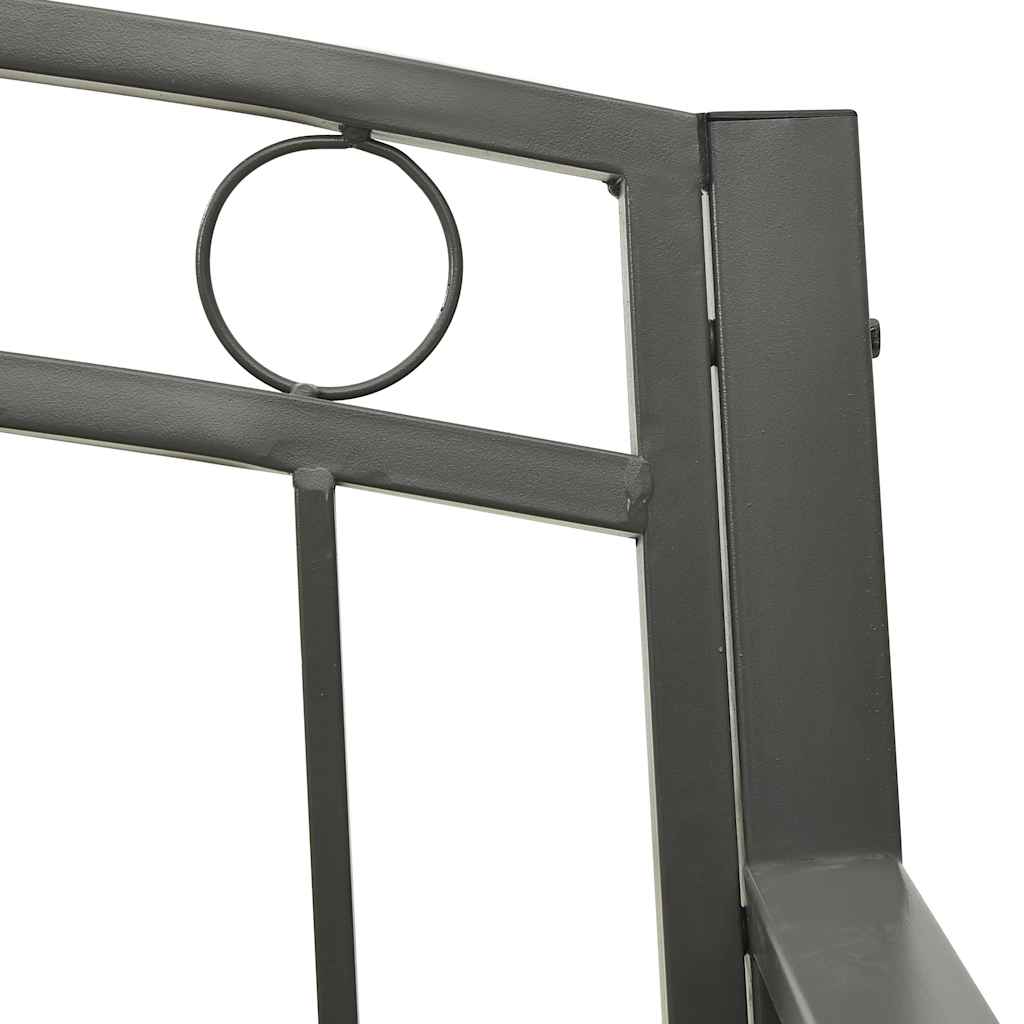vidaXL Garden Bench with Table Grey 120 cm Steel 6