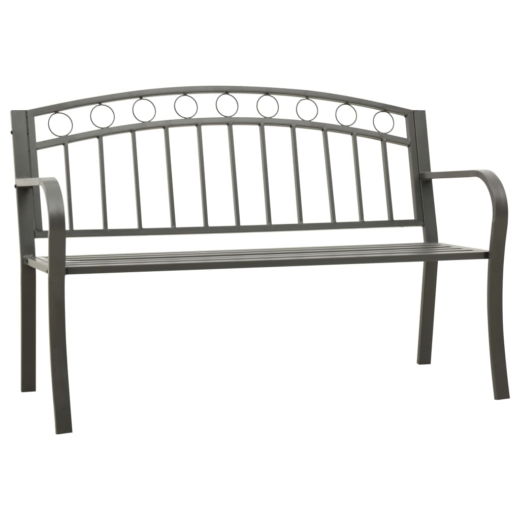 Garden Bench 120 cm Steel in Grey
