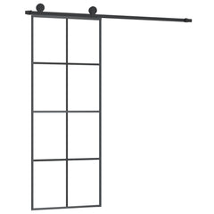Sliding Door with Hardware Set ESG Glass&Aluminium 76 x 205 cm 4x2 grids