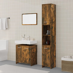 3 Piece Bathroom Furniture Set Engineered Wood Smoked oak