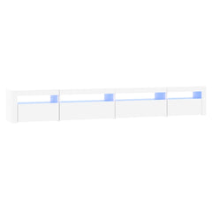 TV Cabinet with LED Lights 270x35x40 cm White 270 cm