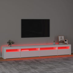 TV Cabinet with LED Lights 270x35x40 cm White 270 cm