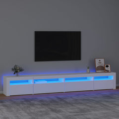 TV Cabinet with LED Lights 270x35x40 cm White 270 cm