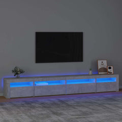 TV Cabinet with LED Lights 270x35x40 cm Concrete grey 270 cm