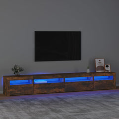 TV Cabinet with LED Lights 270x35x40 cm Smoked oak 270 cm