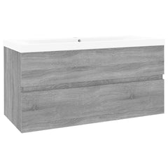 vidaXL Sink Cabinet with Built-in Basin Grey Sonoma Engineered Wood 4