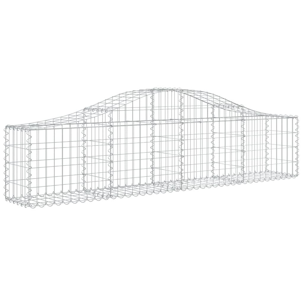 vidaXL Arched Gabion Basket 200x30x40/60 cm Galvanised Iron 2