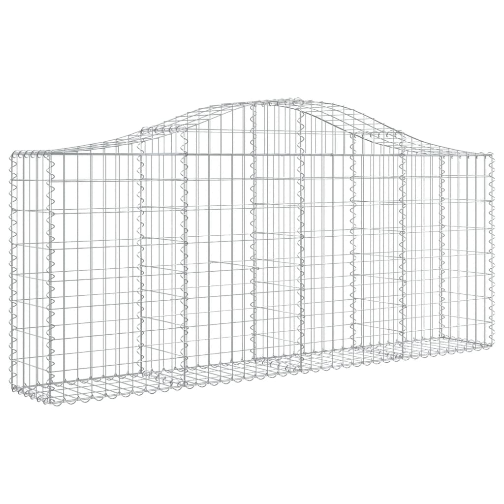 vidaXL Arched Gabion Basket 200x30x80/100 cm Galvanised Iron 2