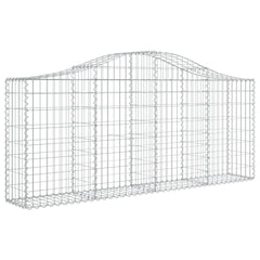 vidaXL Arched Gabion Basket 200x30x80/100 cm Galvanised Iron 2