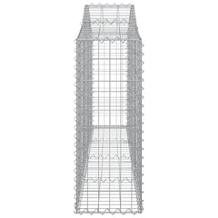 vidaXL Arched Gabion Basket 200x30x80/100 cm Galvanised Iron 4