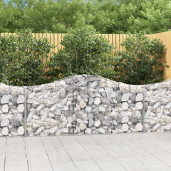 vidaXL Arched Gabion Basket 200x30x80/100 cm Galvanised Iron 1