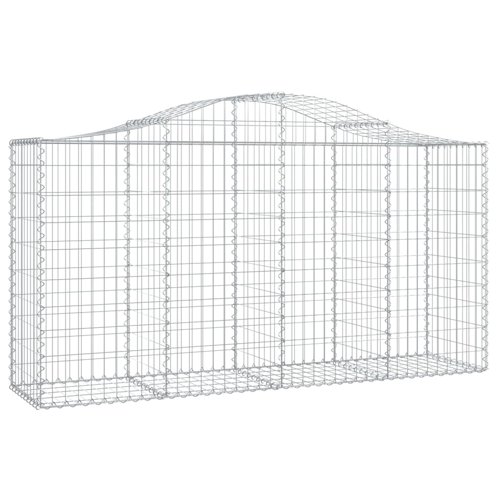 vidaXL Arched Gabion Basket 200x50x100/120 cm Galvanised Iron 2