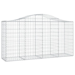vidaXL Arched Gabion Basket 200x50x100/120 cm Galvanised Iron 2