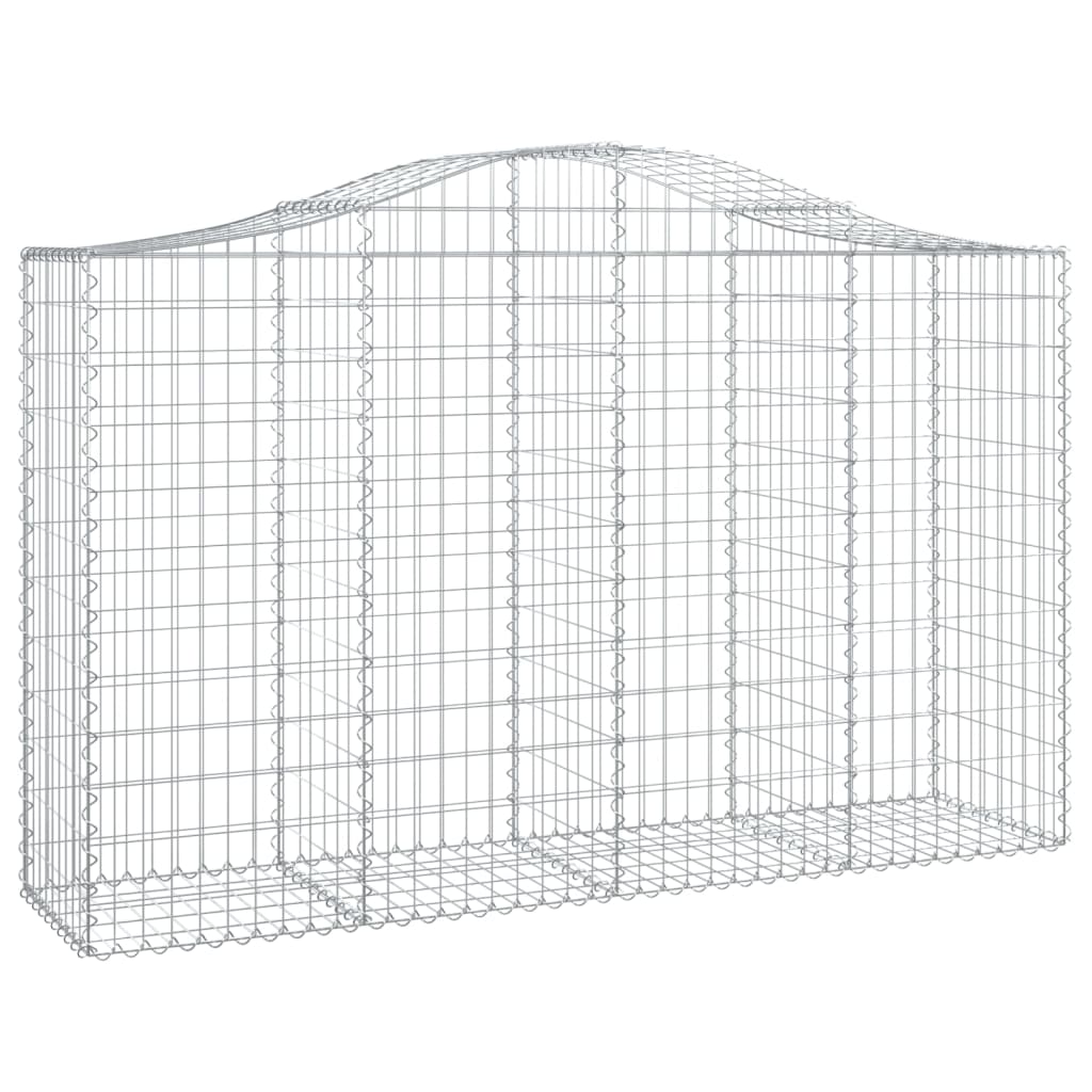vidaXL Arched Gabion Basket 200x50x120/140 cm Galvanised Iron 2