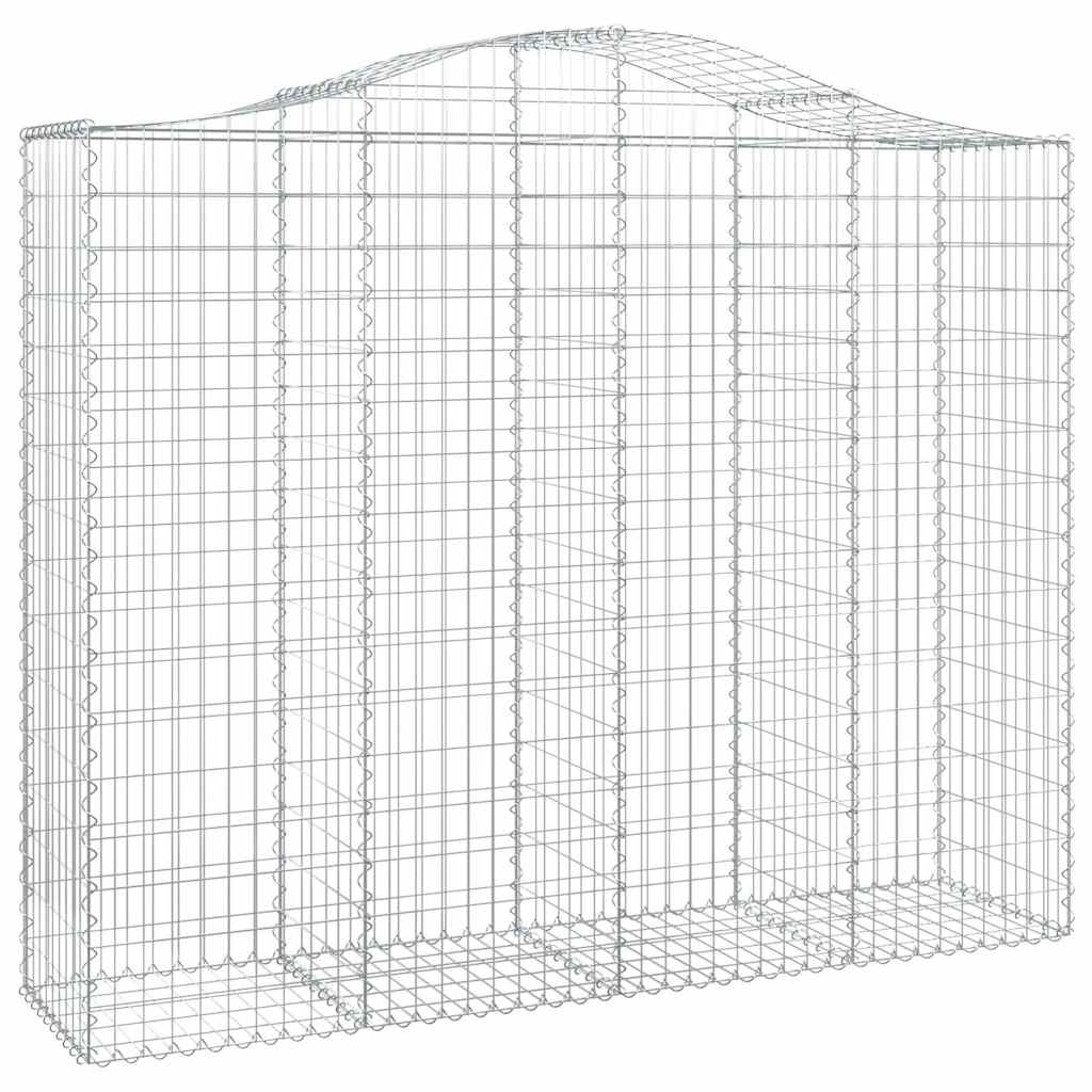 vidaXL Arched Gabion Basket 200x50x160/180 cm Galvanised Iron 2