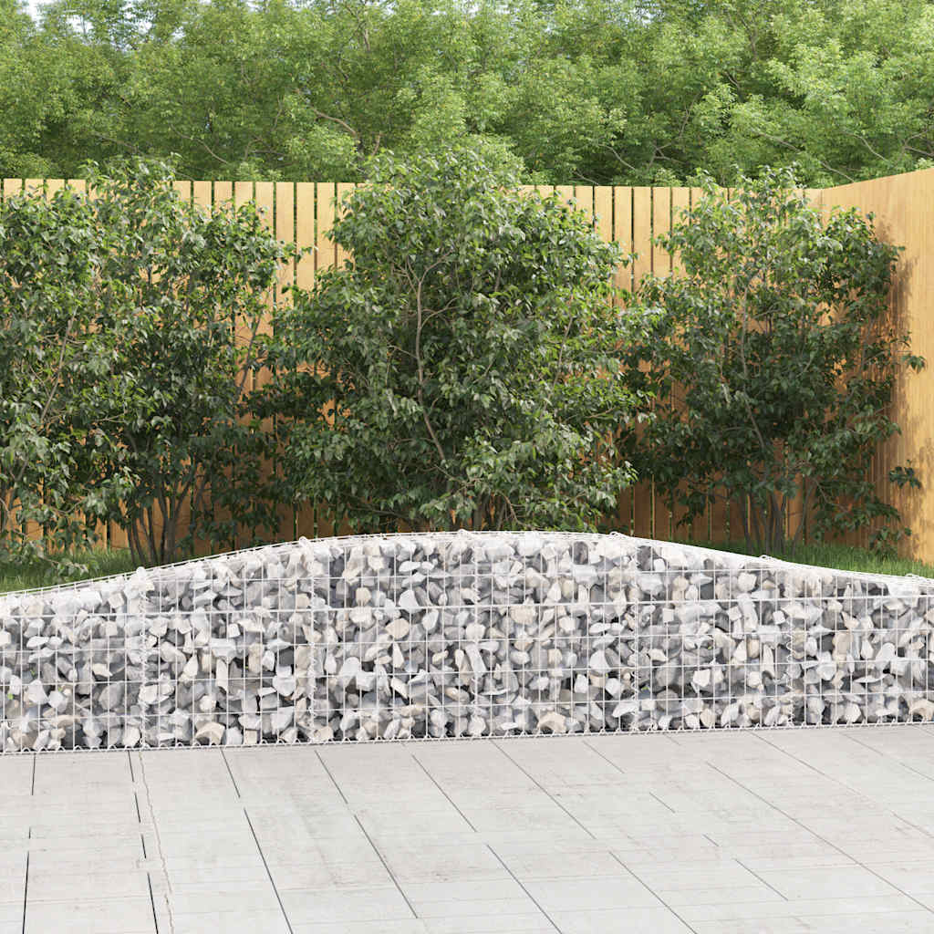 vidaXL Arched Gabion Basket 400x30x40/60 cm Galvanised Iron 1