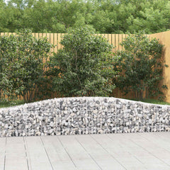 vidaXL Arched Gabion Basket 400x30x40/60 cm Galvanised Iron 1