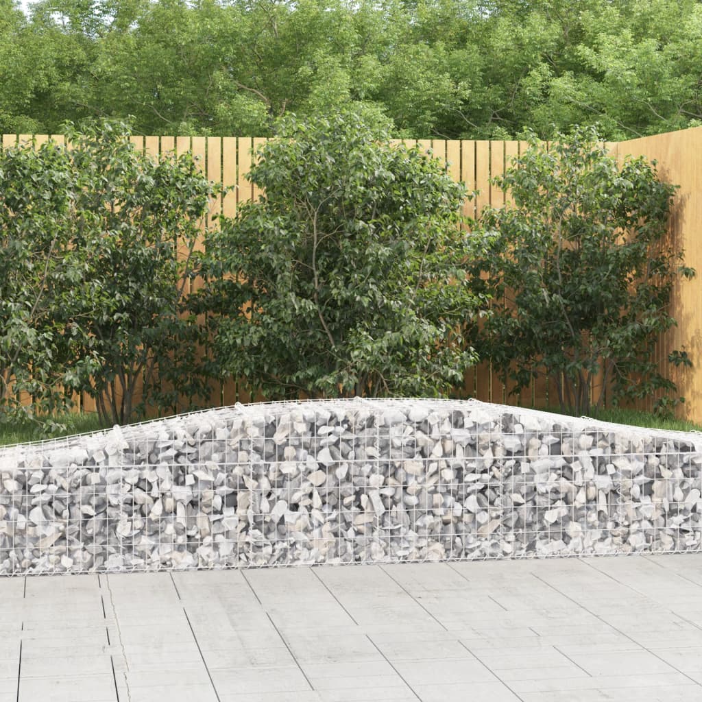 vidaXL Arched Gabion Basket 400x50x40/60 cm Galvanised Iron 1
