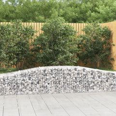 vidaXL Arched Gabion Basket 400x50x40/60 cm Galvanised Iron 1