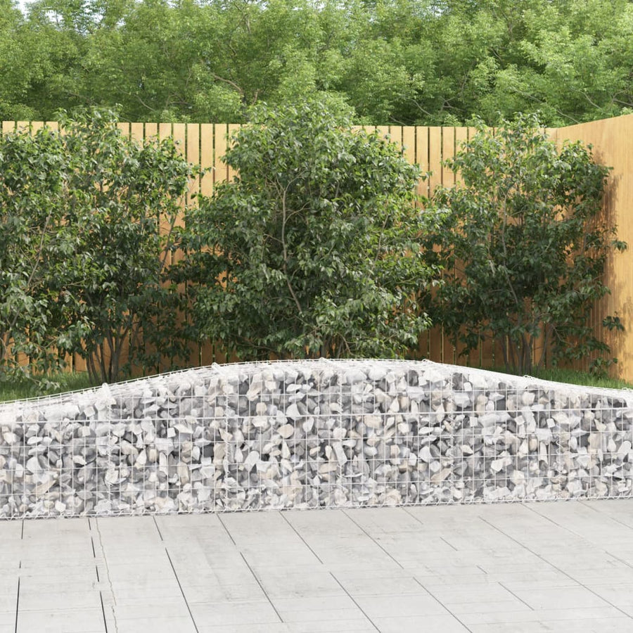 vidaXL Arched Gabion Basket 400x50x40/60 cm Galvanised Iron 1