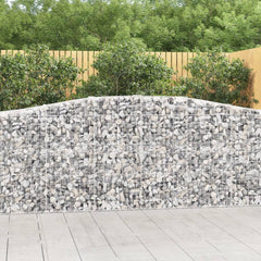 vidaXL Arched Gabion Basket 400x50x100/120 cm Galvanised Iron 1