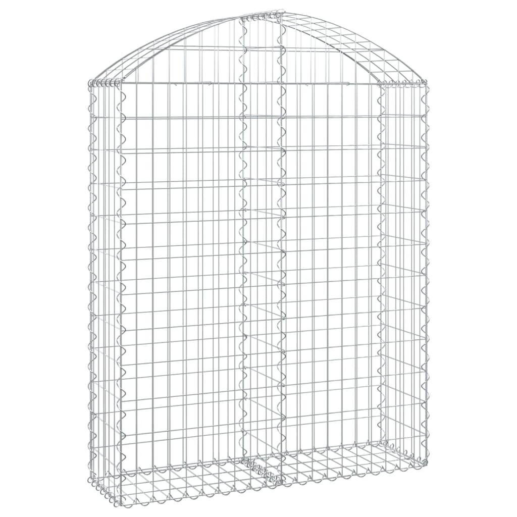vidaXL Arched Gabion Basket 100x30x120/140 cm Galvanised Iron 2