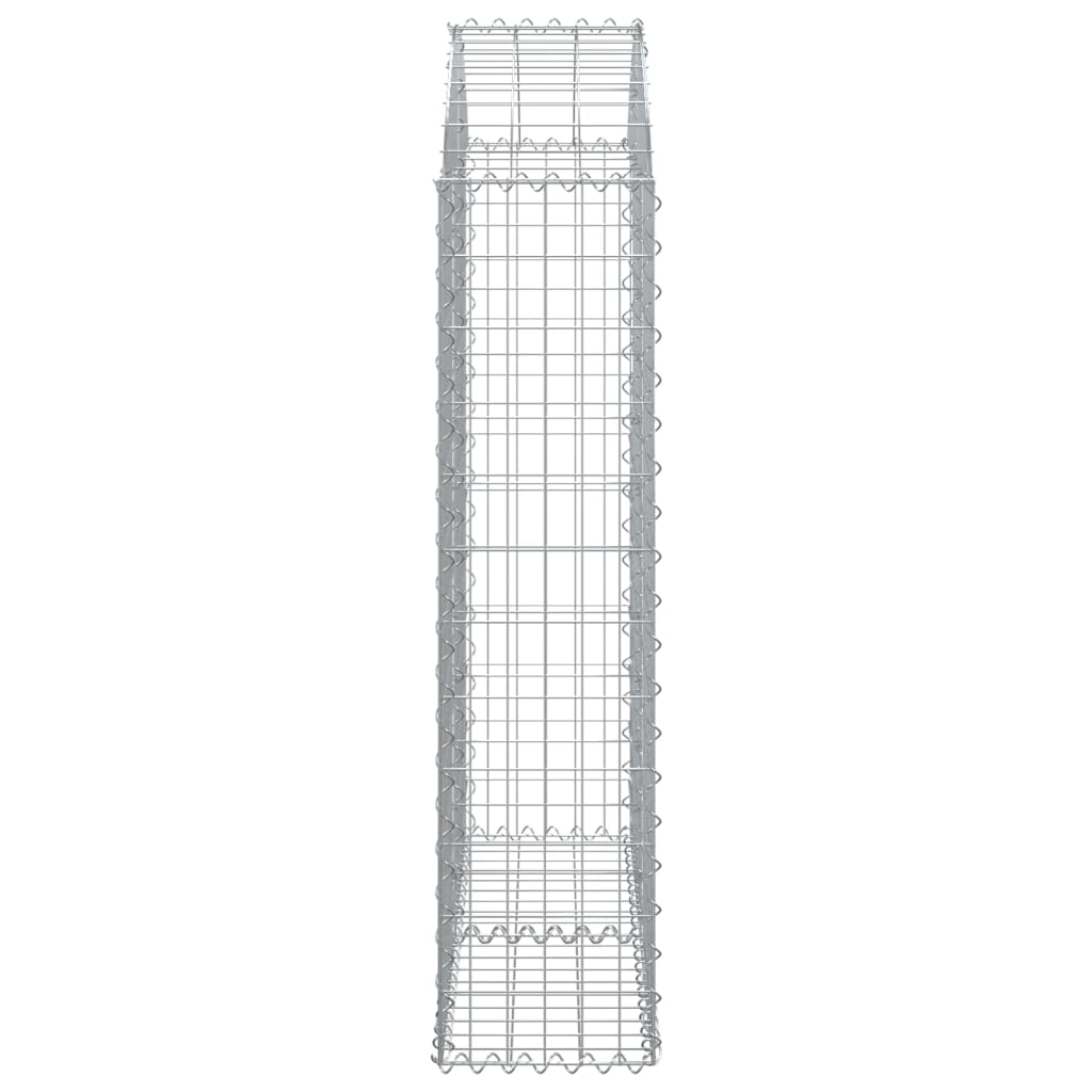 vidaXL Arched Gabion Basket 100x30x120/140 cm Galvanised Iron 4