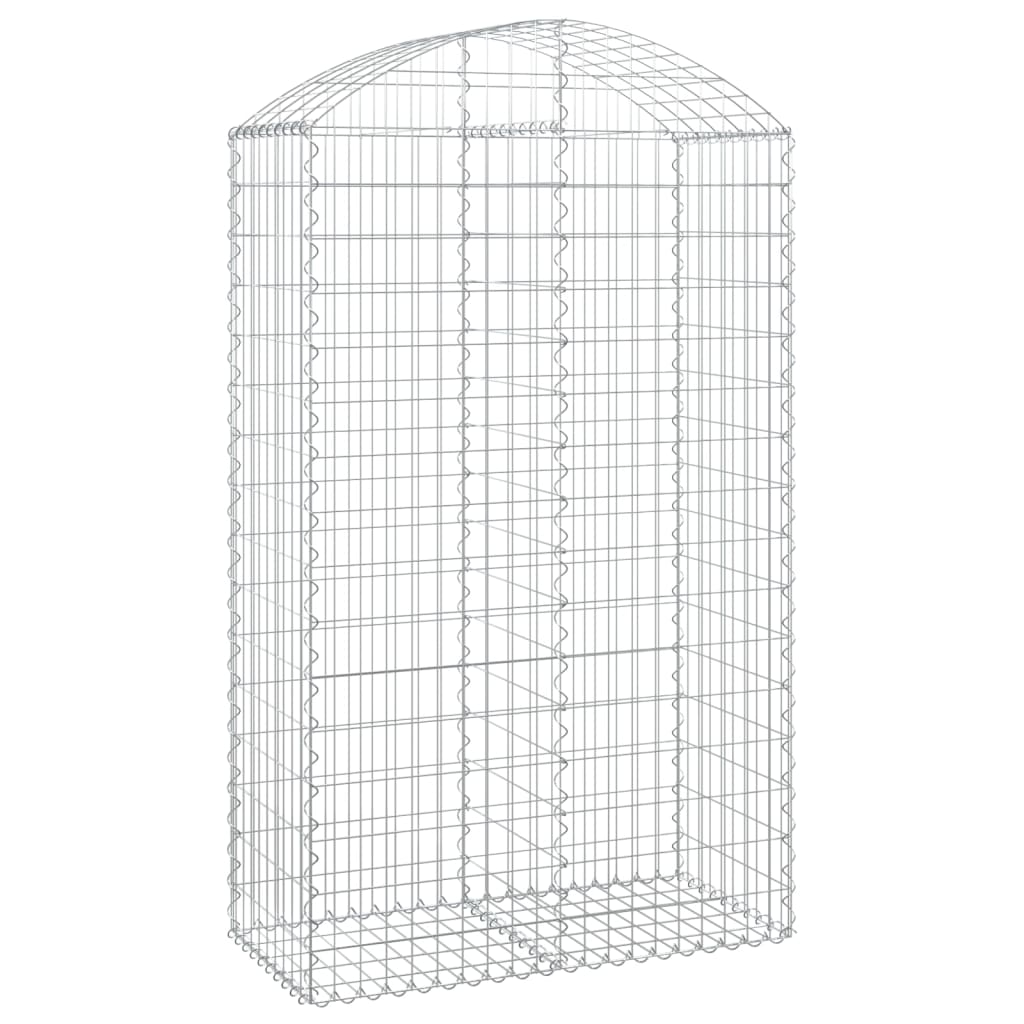 vidaXL Arched Gabion Basket 100x50x160/180 cm Galvanised Iron 2
