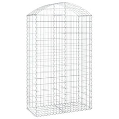 vidaXL Arched Gabion Basket 100x50x160/180 cm Galvanised Iron 2
