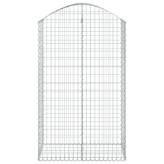 vidaXL Arched Gabion Basket 100x50x160/180 cm Galvanised Iron 3