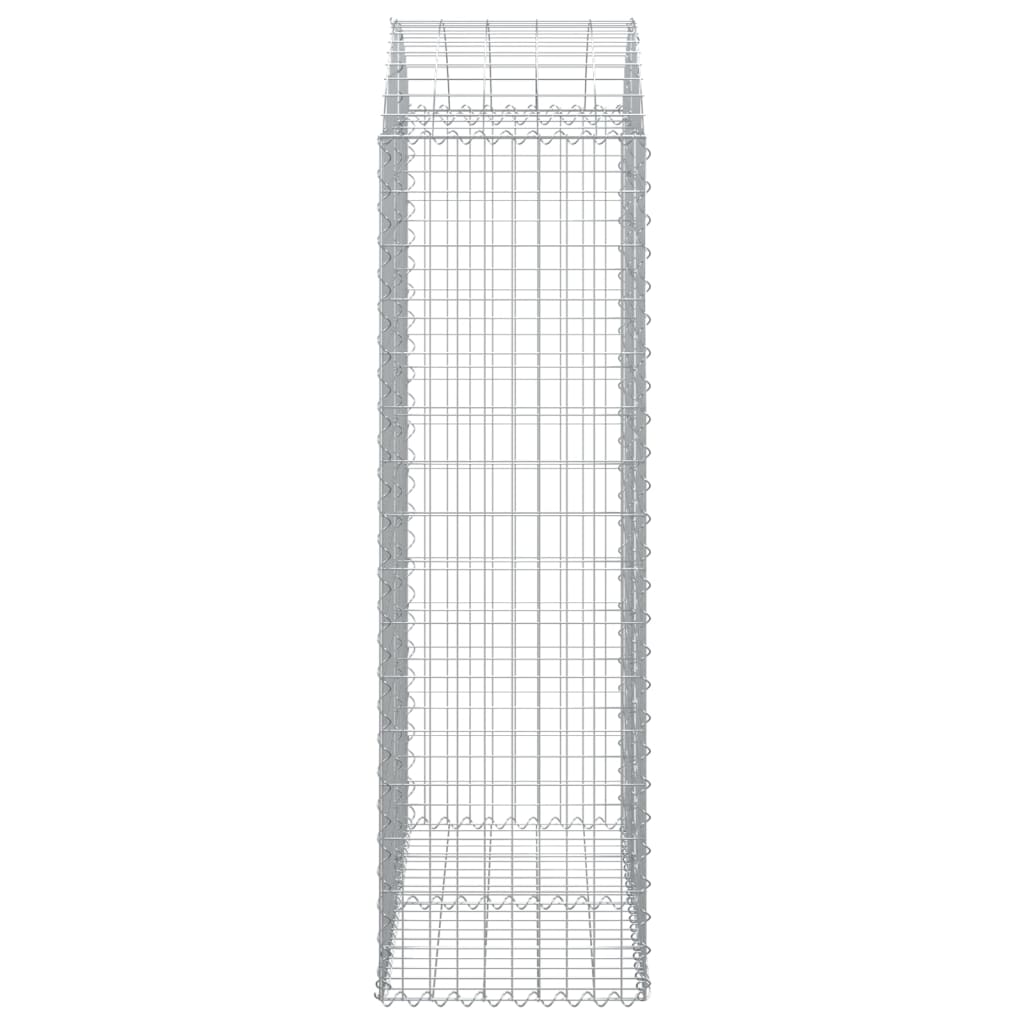 vidaXL Arched Gabion Basket 100x50x160/180 cm Galvanised Iron 4