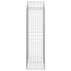 vidaXL Arched Gabion Basket 100x50x160/180 cm Galvanised Iron 4