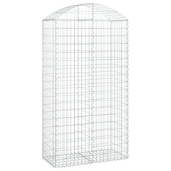 vidaXL Arched Gabion Basket 100x50x180/200 cm Galvanised Iron 2